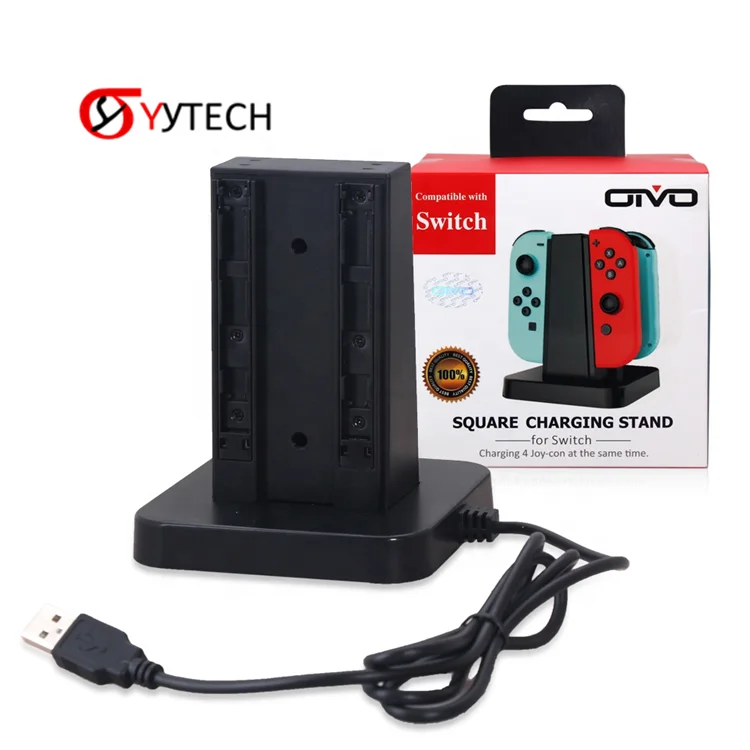 SYYTECH Game Controller 4 in 1 Charging Station Stand Joystick Charger for Nintendo Switch NS Game Accessories