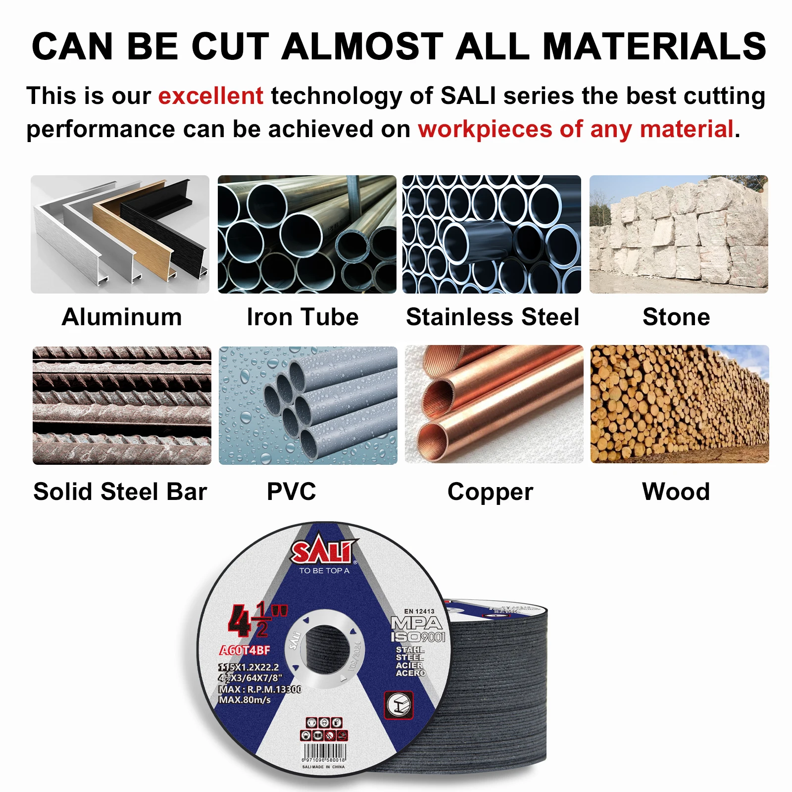 SALI 4.5 inch 115mm  abrasive tools cut off disk double net metal cutting disc for angle grinder