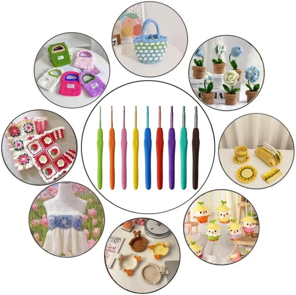 68 pcs set Crochet Kit For Beginners with Sewing Accessories Sewing Tool Kit Crochet Hook Set