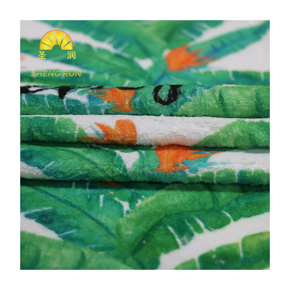 No MOQ Custom Elasticity 100% Polyester Knit Digital Printing Coral Fleece Fabric