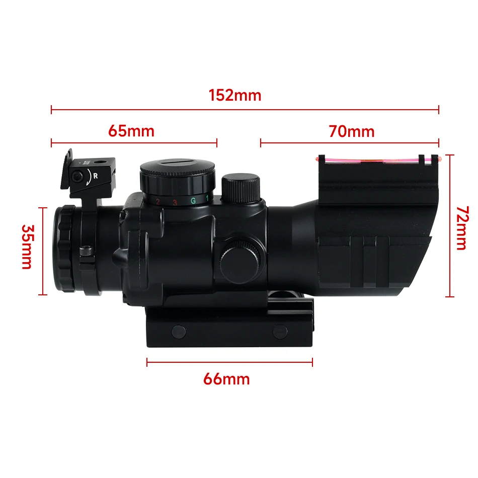 SYQT 4X32 ACOG прицел красный/зеленый/синий оптикул реальный волоконно-оптический зеленый оптический с подсветкой
