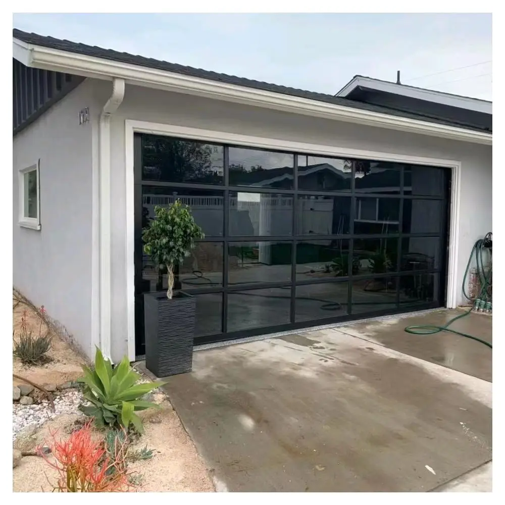 Orient Garage Door anodised Black Color Modern Roll Up track Automatic Aluminum With Motor Garage Doors