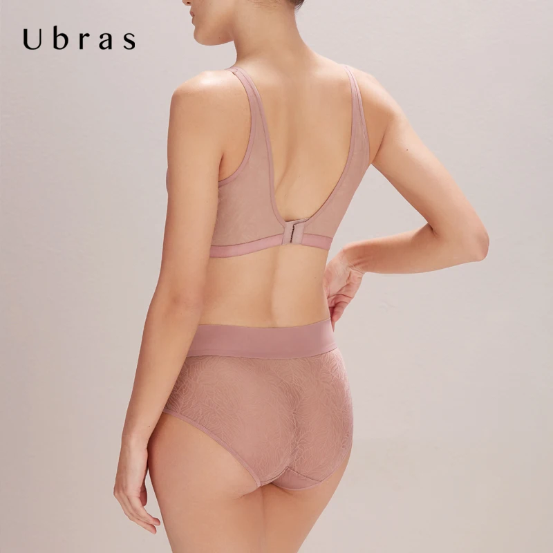 
Leaf Vein Pattern Lace Thin Big Cup Comfortable and Breathable Lingerie Sexy 