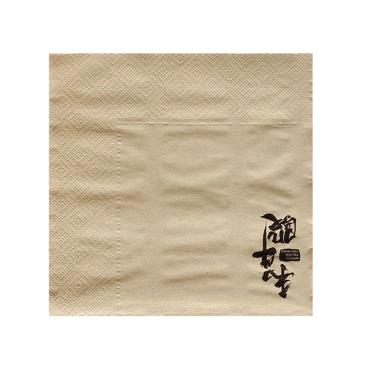 High Quality Dinner Napkin Paper Napkins Brown Restaurant Wholesale Cocktail Bamboo Pulp Printed Paper Napkins & Serviettes