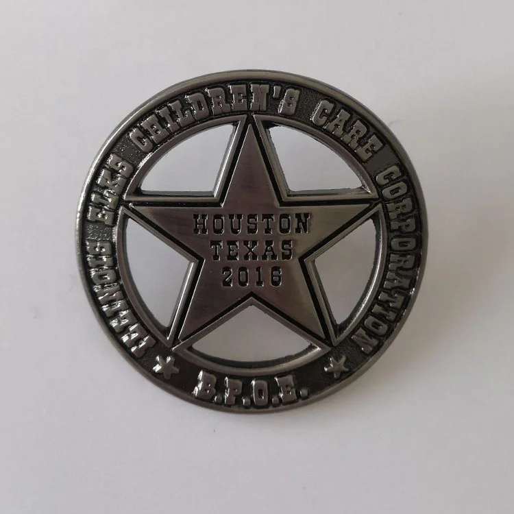 Bicycle Head Tube Emblem Souvenir Pin Metal Bend Logo Custom Button Badge