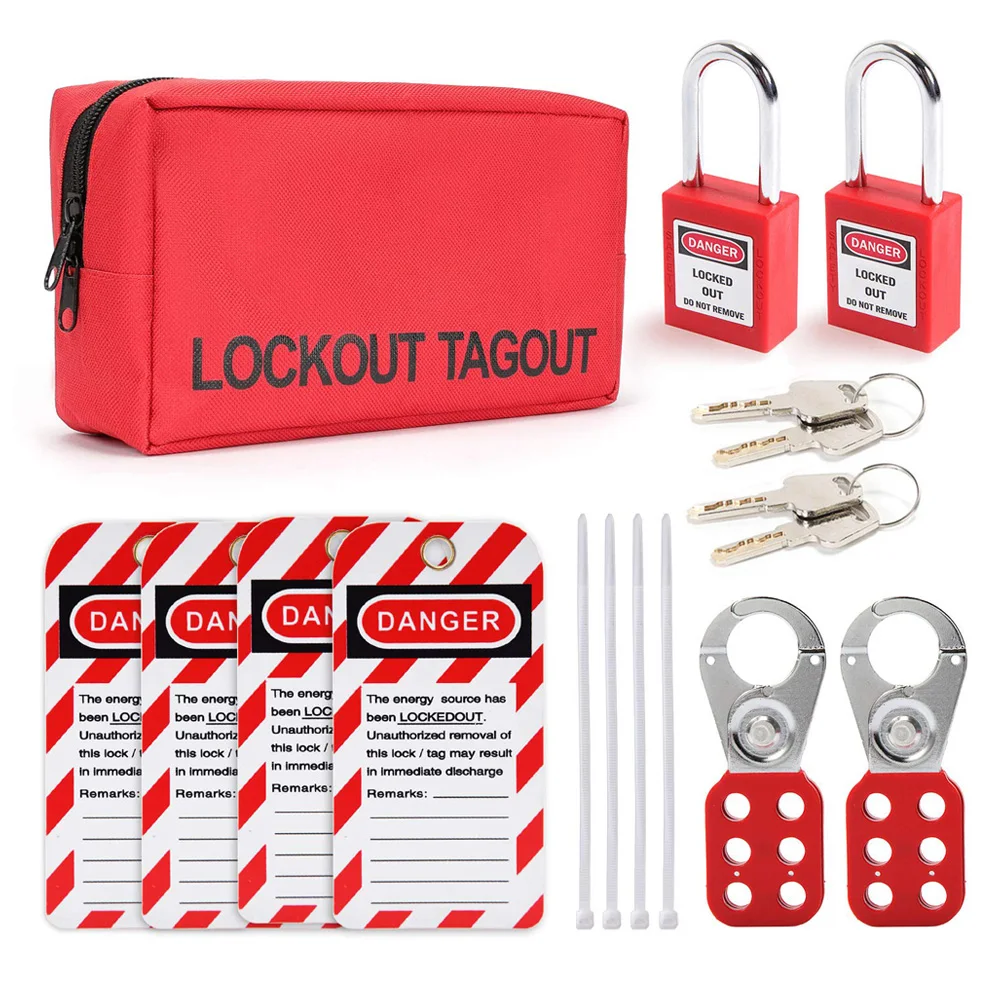 Industrial Waterproof Portable Bag Loto Safety Padlock Electrical Lockout Tagout Station Kit