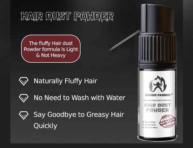 No residue No colors  leaves mattfying hair styling volume powder space x powder private label for hair men