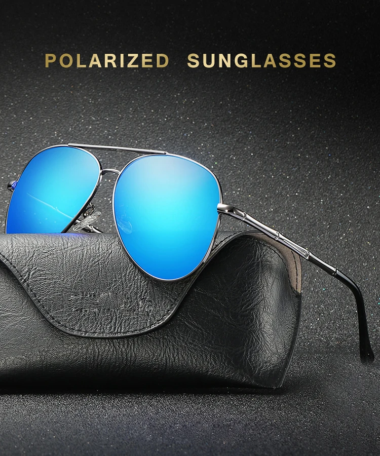 W0953 Manufacturer Classic Polarized Black Eyeglasses Mens Pilot Designer Sunglasses