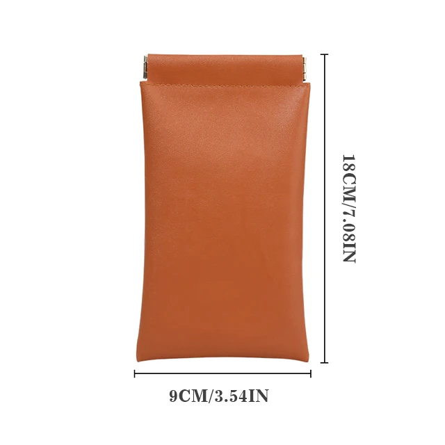 2024 New Arrival Easy Carry Makeup Brushes Storage Bag Auto Closing Soft PU Glasses Storage Bag