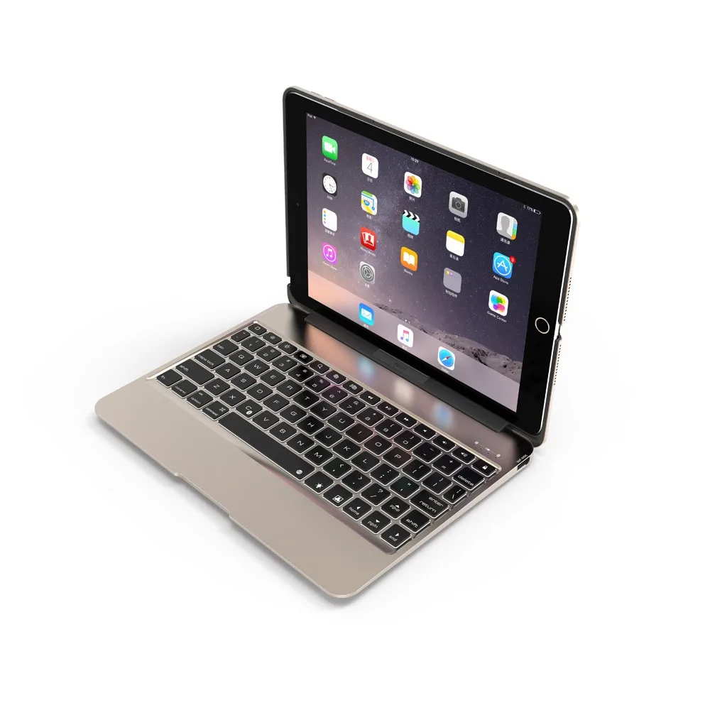 New Thin Aluminum Wireless Keyboard case metal Tablet Cover for iPad 9.7 inch
