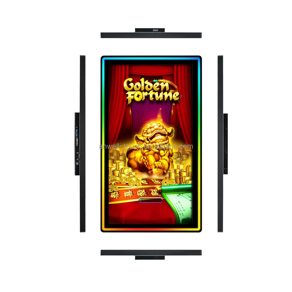 Open Frame PCAP Capacitive touchscreen monitor horizontal/Vertical games 3M/ELO microtouch protocol LED side light bar