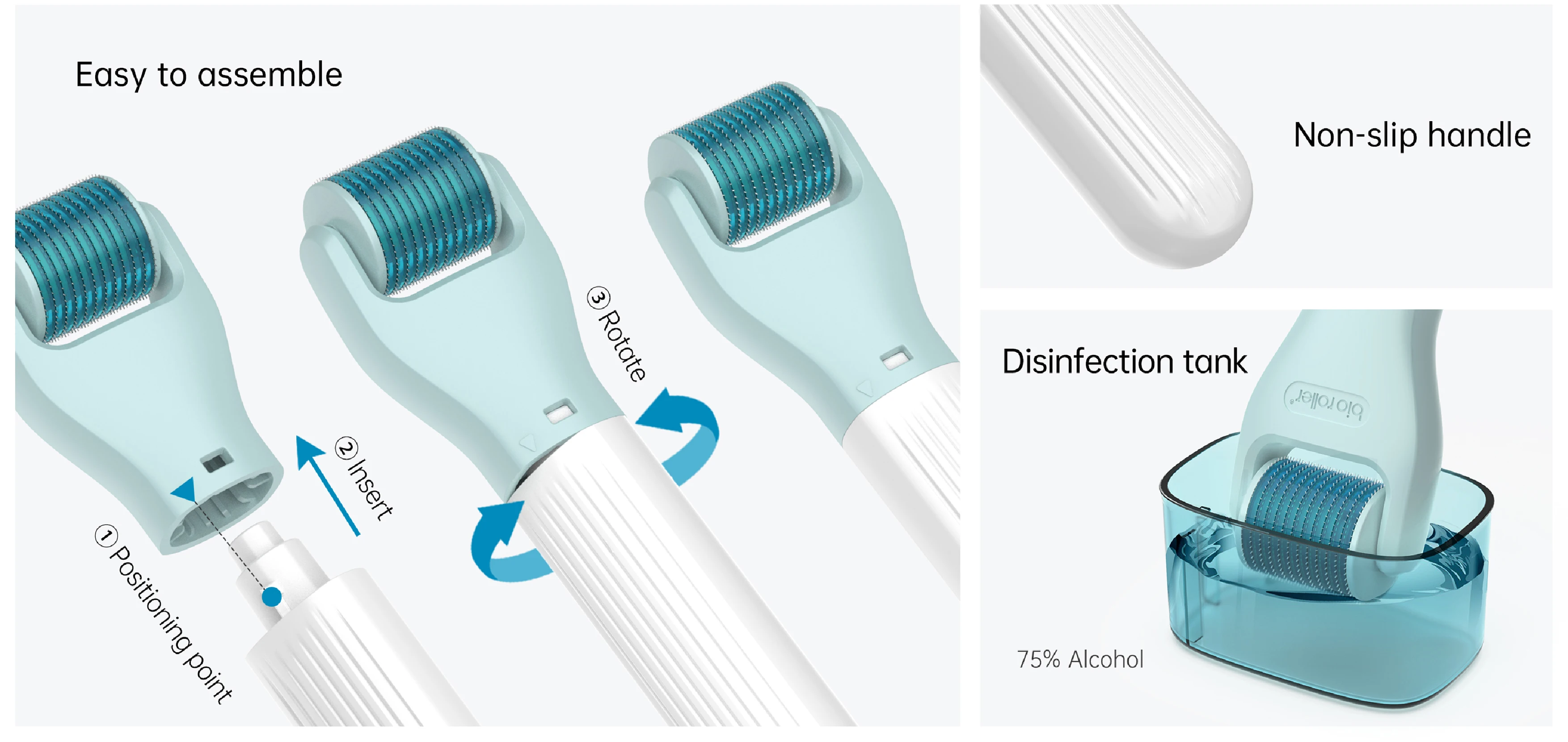 New Design 10-in-1 MTS Bio Roller Kit Micro Needles Face Body Lips Microneedling Meso Therapy Anti-Wrinkle Beauty Care Skin Care