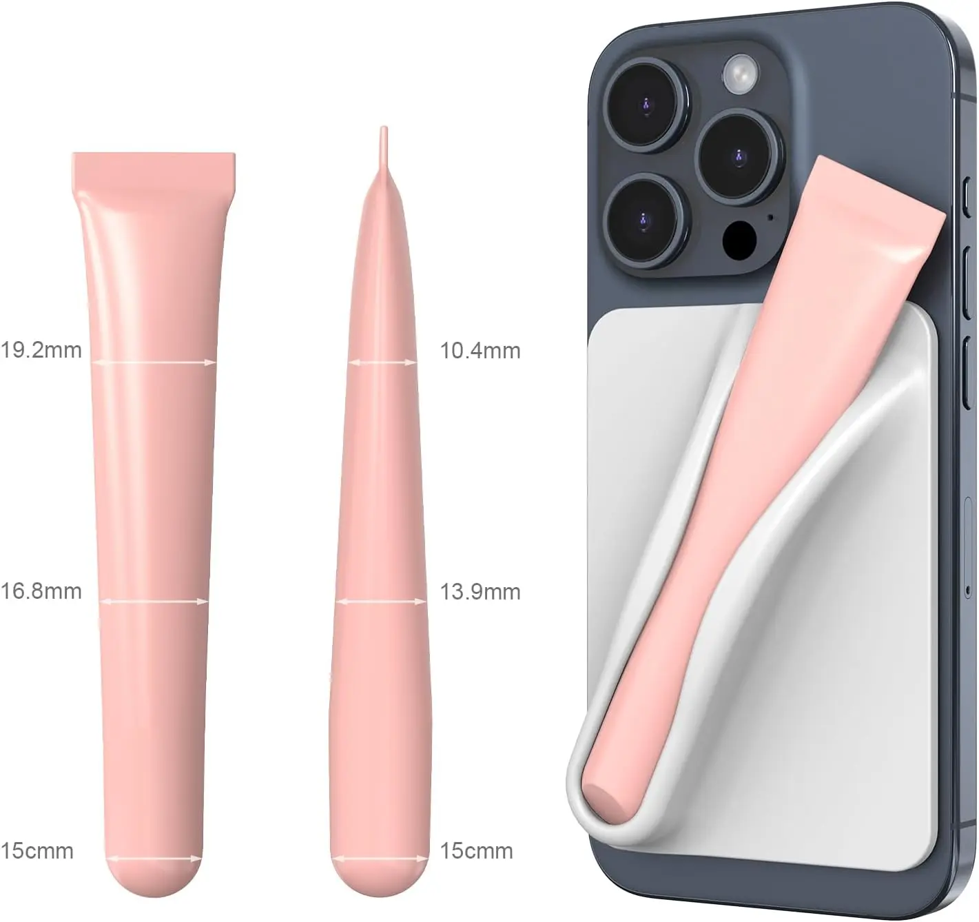 Lip Gloss Adhesive Sleeve for Cell Phone, Silky Silicone Lip Holder Stick-on Phone Case, Compatible for iPhone   Smartphones