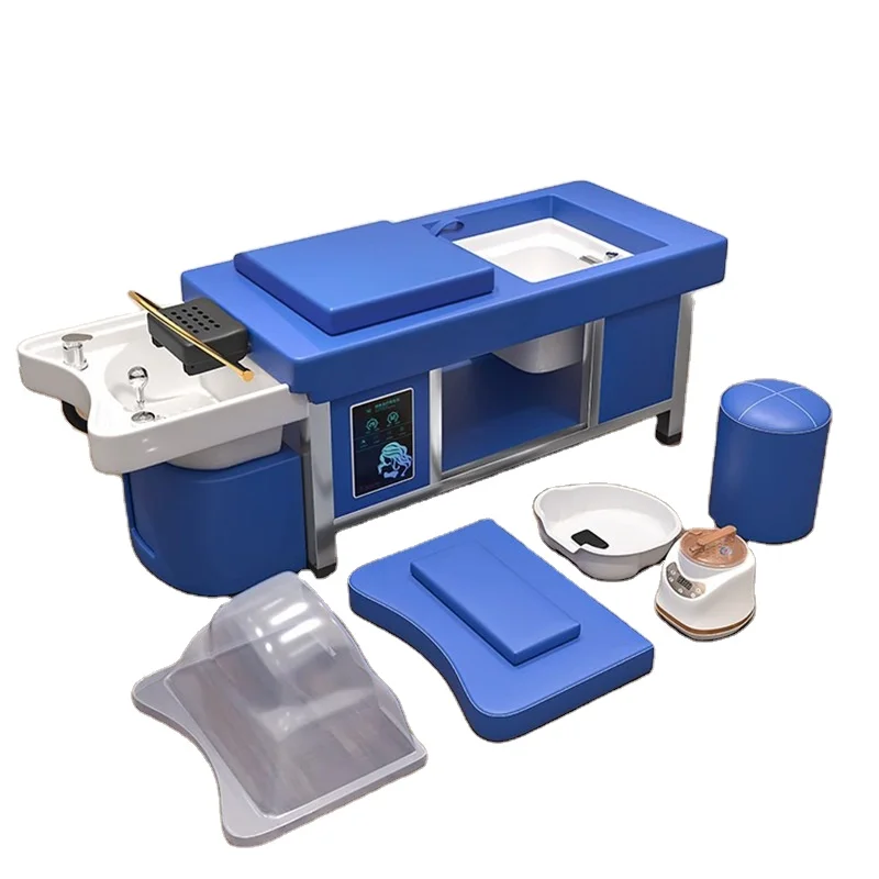 Thai style modern thai spa head water therapy treatment lay down washing salon massage shampoo bowl bed