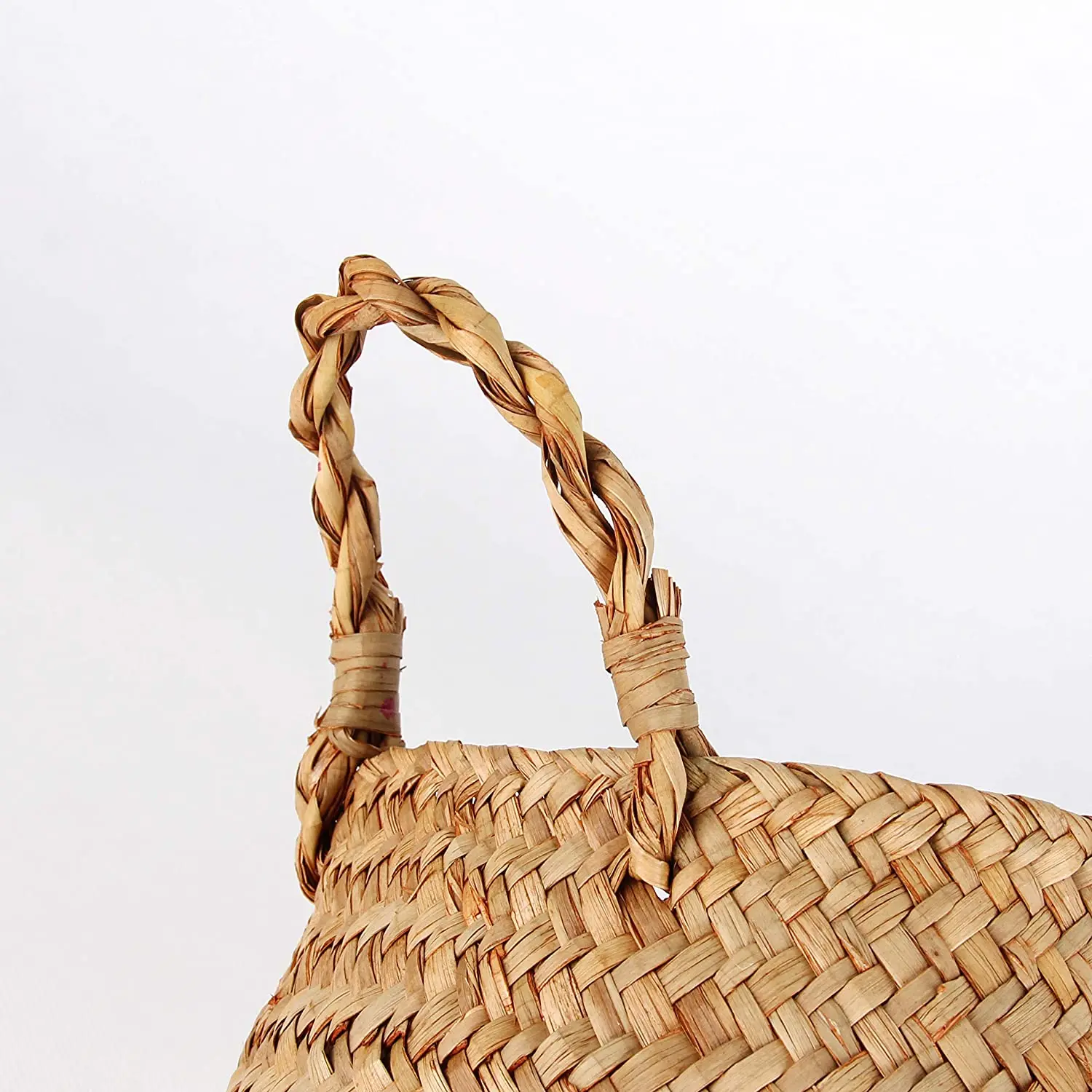 Large capacity rattan baskrt Woven Seagrass Belly Basket for Storage Laundry Picnic Plant Pot Cover and Grocery and Toy Storage