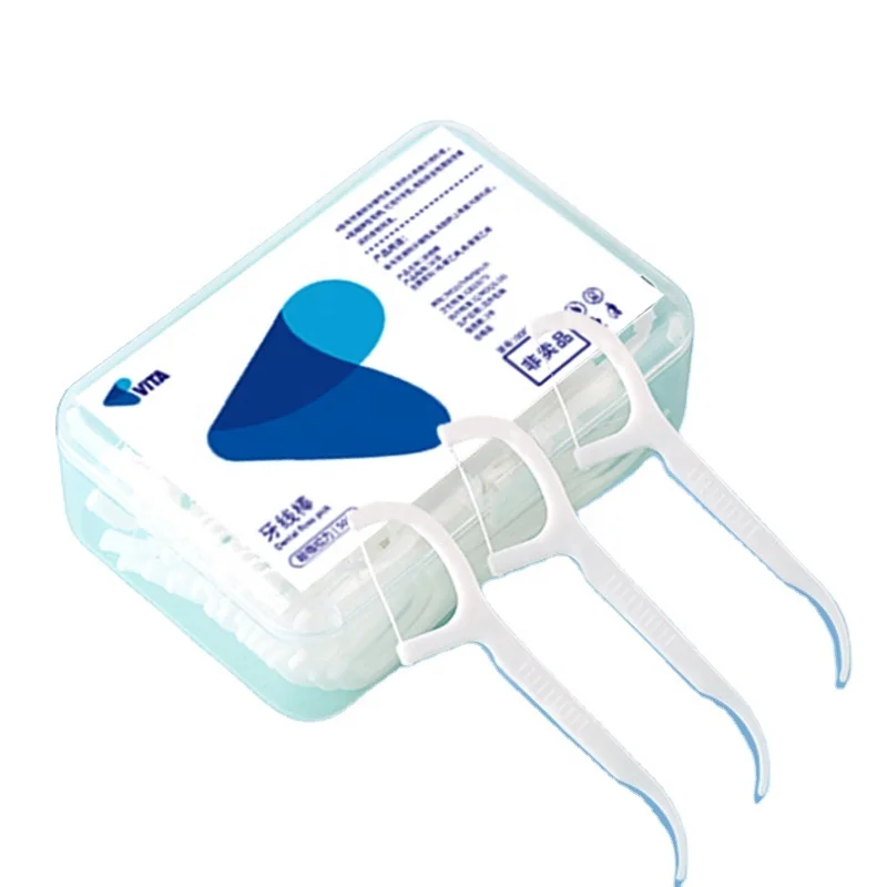 High Quality Dental Floss Pick in Stock 50PCS Blank Box for Oral Cleaning
