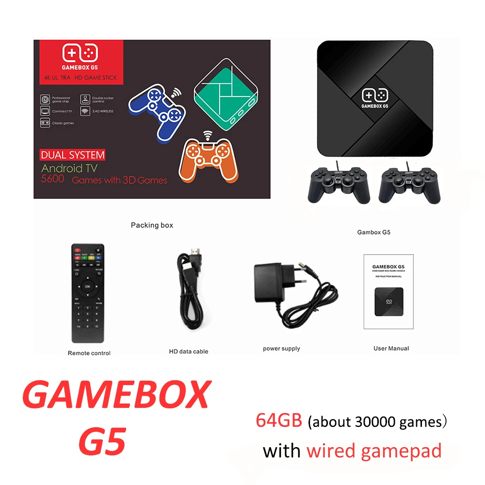 Newest  super console 13 Emulator dual booting Android tv gamebox G5 game box build in 40000 games video game console for family