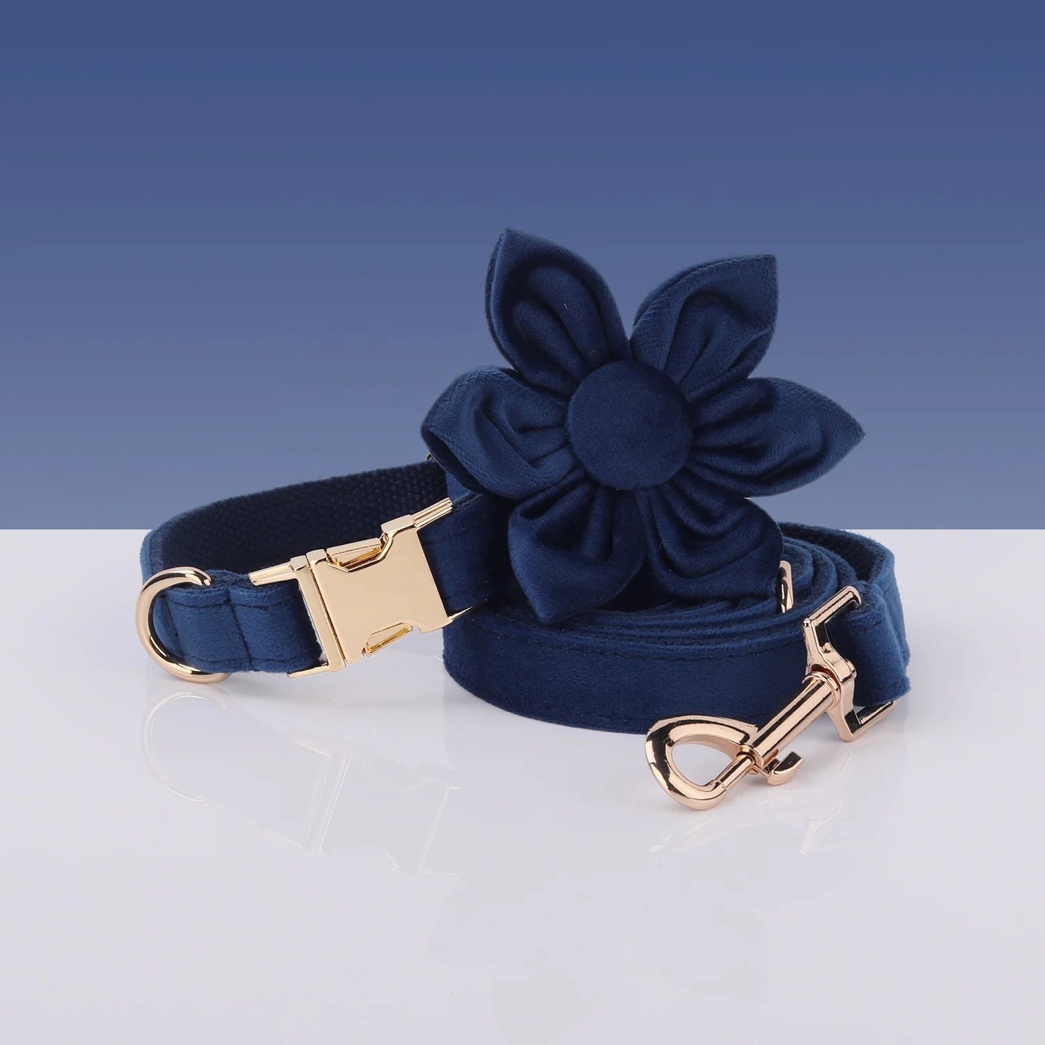 Trending products 2024 new arrivals gifts colorful dog collar flower pink velvet flower royal blue flower decoration fabric
