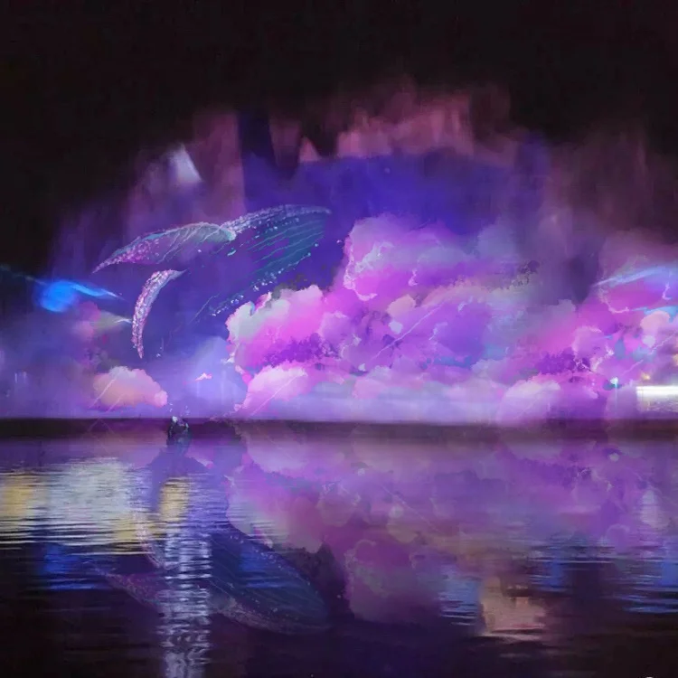 Outdoor Using Graphic Water Curtain Movie 3D Hologram Water Screen Fountain for Projection