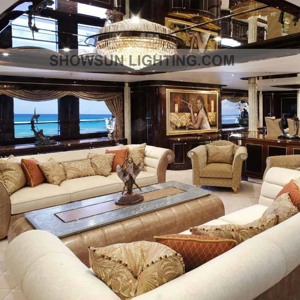  Modern European Classical Villa Hotel Decoration Crystal Ceiling LED Chandelier