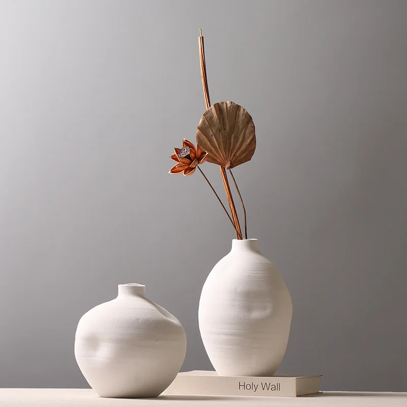 Wholesale Nordic Design Custom White Matt Glaze For Interior Home Decoration Modern Minimalism Ceramic Vase