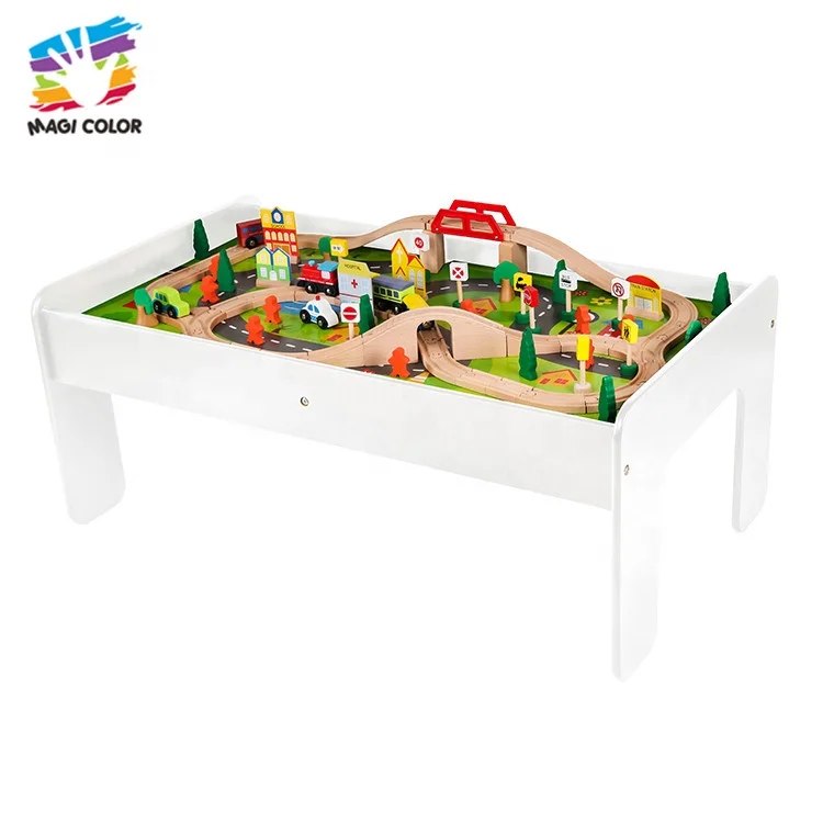 
Ready To Ship preschool wooden toy train table set for children W04C009 