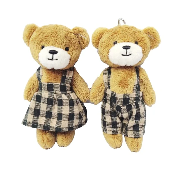 Brown/Colorful Bear Bag Pendant Plush Doll Car Keychain Pendant Creative Gift Cute cartoon plush teddy bear doll