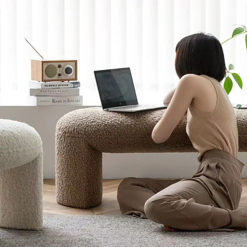 Entry shoe stool Light luxury bed end stool Northern Europe modern simple bench living room porch home seat stool