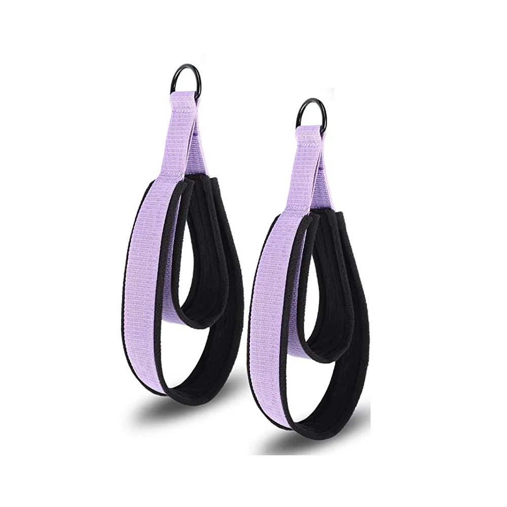 Fitness D-Ring Straps Double Loops Padded Pilates Equipment Exercise Straps Yoga Exercise Accessories for Home Gym Workout