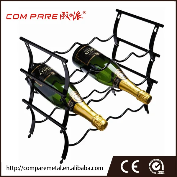 3-Layer Standing Countertop Metal Storage Rack Stackable Iron Wire Wine Bottle Organizer Holder Kitchen Designed Food Packed Box