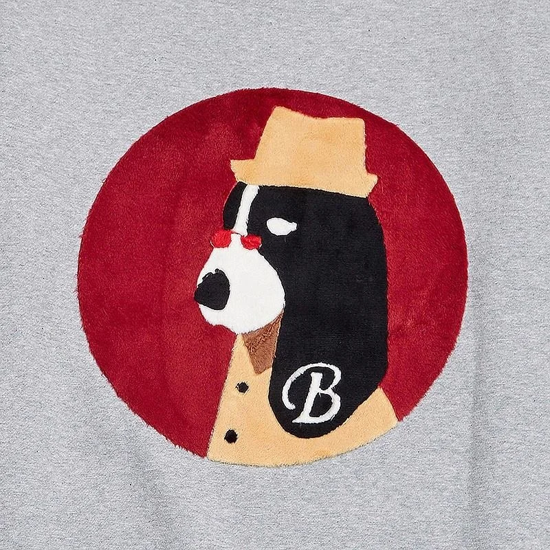 
Organic Cotton Sweatshirt with Dog Embroidery without Hood for Children 