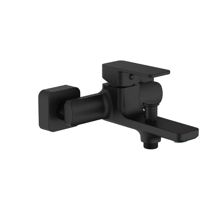 Wall Mount Faucet Matt Black Bathtub Faucet Bathroom Shower Faucet Water Taps Cold and Hot Water Bath Shower Mixer