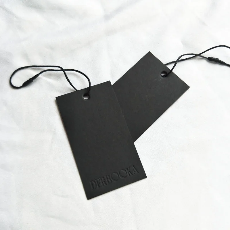New Arrival Clothing Tag Design Cardboard Hangtag Clothing Taggs Labels Die Cut Paper Clothing Tag Hangtag With Custom Logo