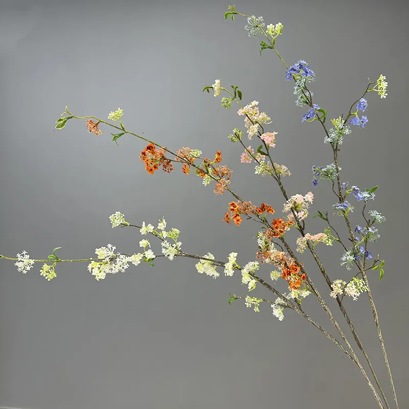 CM-TH1215 Hot Sale Artificial Long Snow Willow Branch With White Flowers Stem Greenery Plants Home Wedding Floral Arrangement