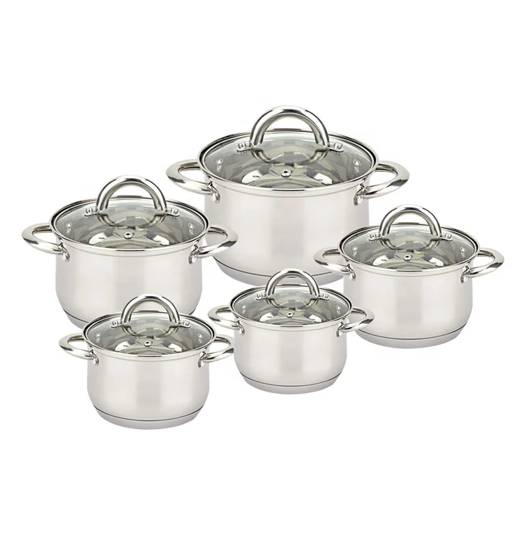 household customized stainless steel cooking pot set non stick pots set cookware