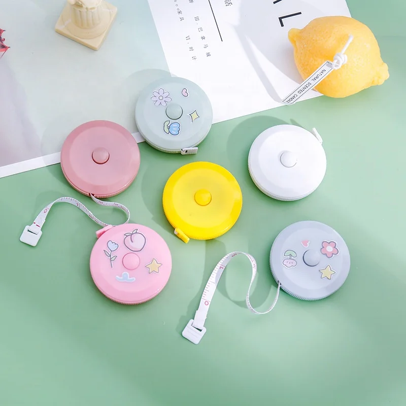 Factory Price Plastic Sewing Tools Automatic Retractable Colorful Round Ruler Mini Tape Measure with Logo Custom