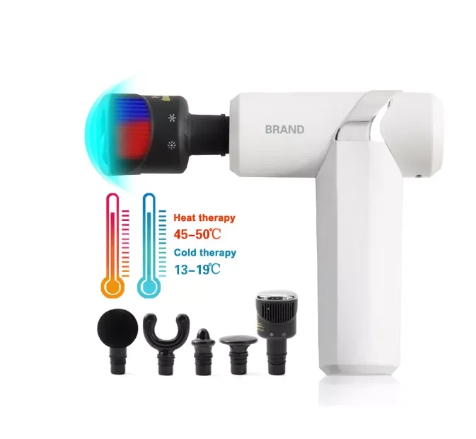 Massage Gun 5 Speed Levels Deep Tissue Muscle relife With Heat Cool  Head Massager