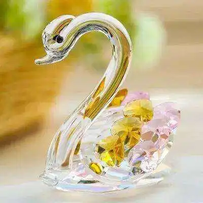 Honor of crystal Transparent Crystal Swan Wedding Souvenirs For Guests Decorate Ornaments