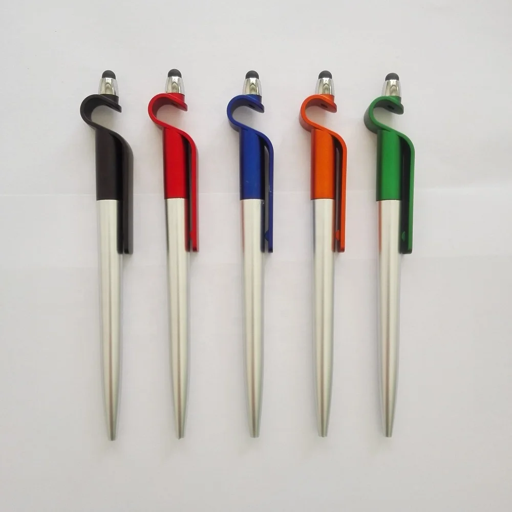 customizable Phone Holder function Plastic free promo gift custom stylus pen with LOGO printing on clip