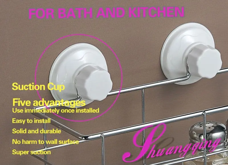 
Kitchen Sink Caddy Organizer 304 Stainless Steel Sponge Holder for Shower room Wall Mounted Suction up Deeply Storage Baskets 