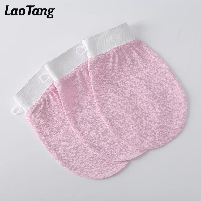 
Custom Logo Pink Exfoliating Glove Viscose Bath Mitt Body Scrub Private Label 
