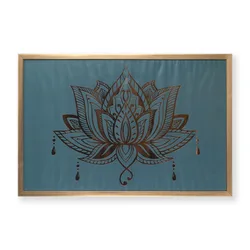 HOFINE Landscape Abstract Golden Lotus Luxurious Decor Nordic Art Pictures Bronzing printing For Living Room Wall Art Decor