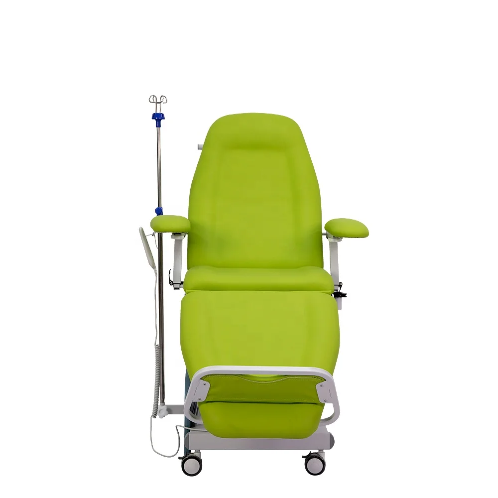 4 Motors Electric Blood Donation Dialysis Chair Hospital Iv Infusion Chair Overall Tilt And With Locakable Wheels