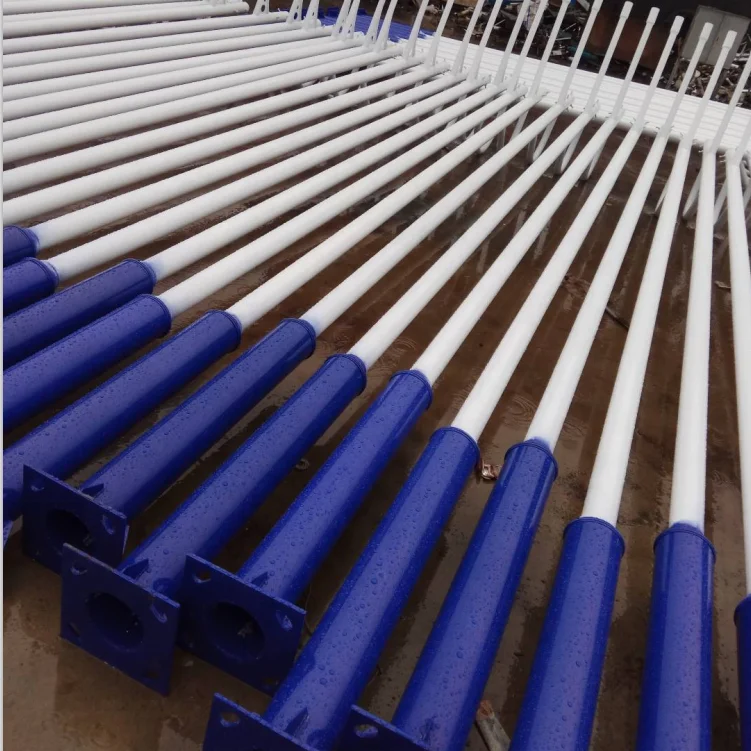 Decoration 6m classic outdoor street lighting poles with anchor bolts and flange