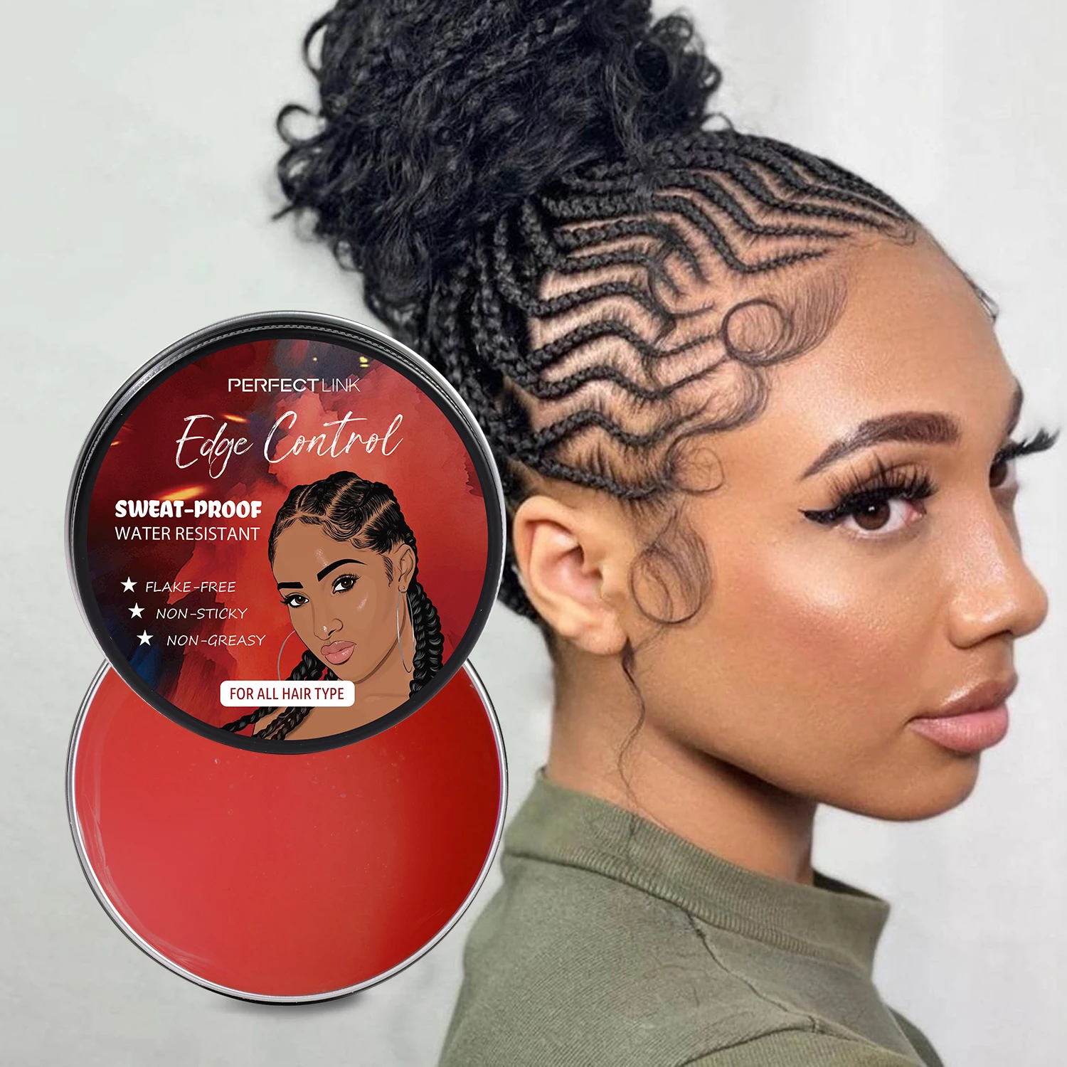 Free Sample Wholesale Hair Braiding Hair Styling Wax  Hairline Braid Gel Custom Logo Frizz Edge Control Style Gel 100g