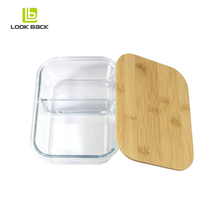 Customized personalized bread design office adult salad bowl glass lunch box with utensils