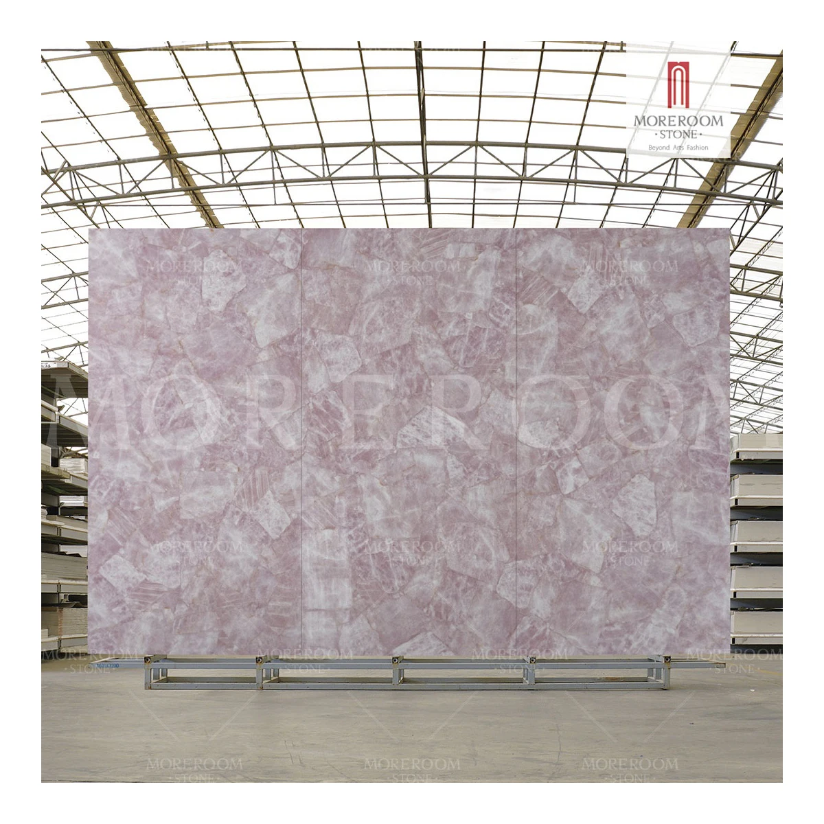 3200x1600mm Luxury Building Gemstone 6mm large porcelain tiles Rosa Pink Stone Sintered Stone Slabs For Wallboard