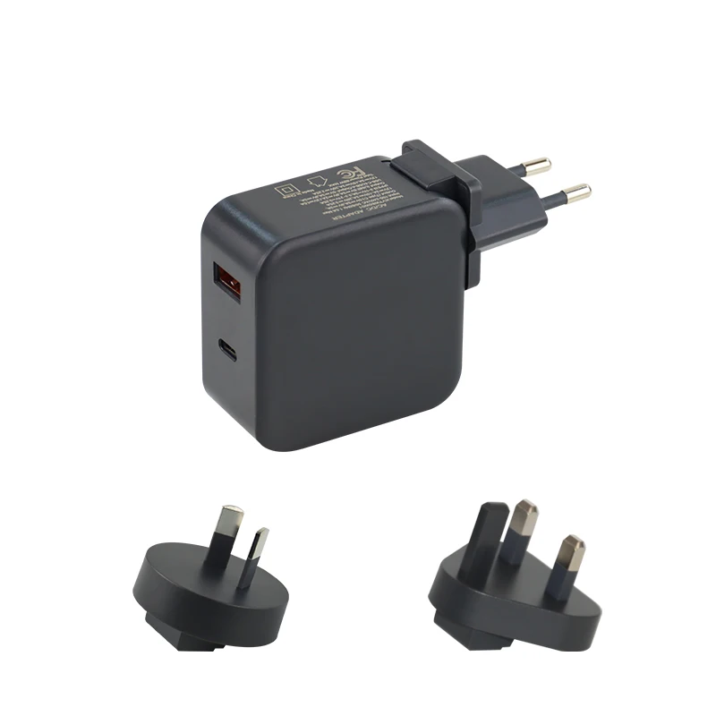 USB-C Laptop Charger, Foldable Type-C Dual Port Fast PD PPS 65W GaN Charger for Android, Nintendo, Switch