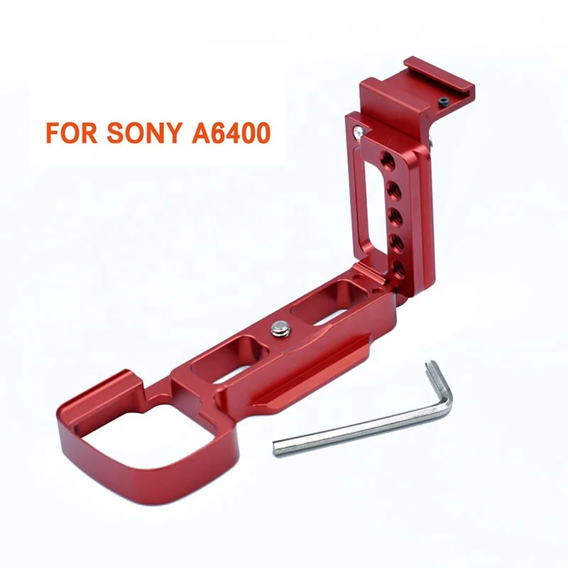 
Camera Quick Release L Plate Hand Grip Adapter with hot shoe for Sony A6400 SLR Camera Bracket 
