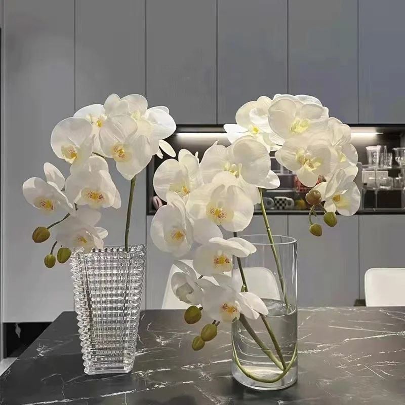 Lusiaflower high quality factory price artificial 3D single orchids artificial flowers 9 heads home holiday wedding decoration